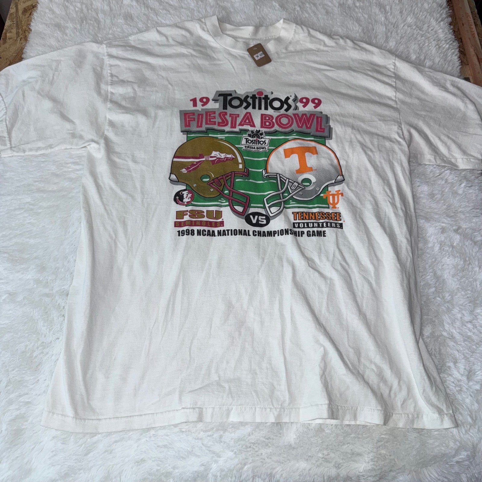 1999 Vintage Fiesta Bowl Ncaa National Championship T Shirt Fsu Vs Tennessee